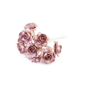 Fleurs en papier pailletées - lot de 12 | Le Géant de la Fête