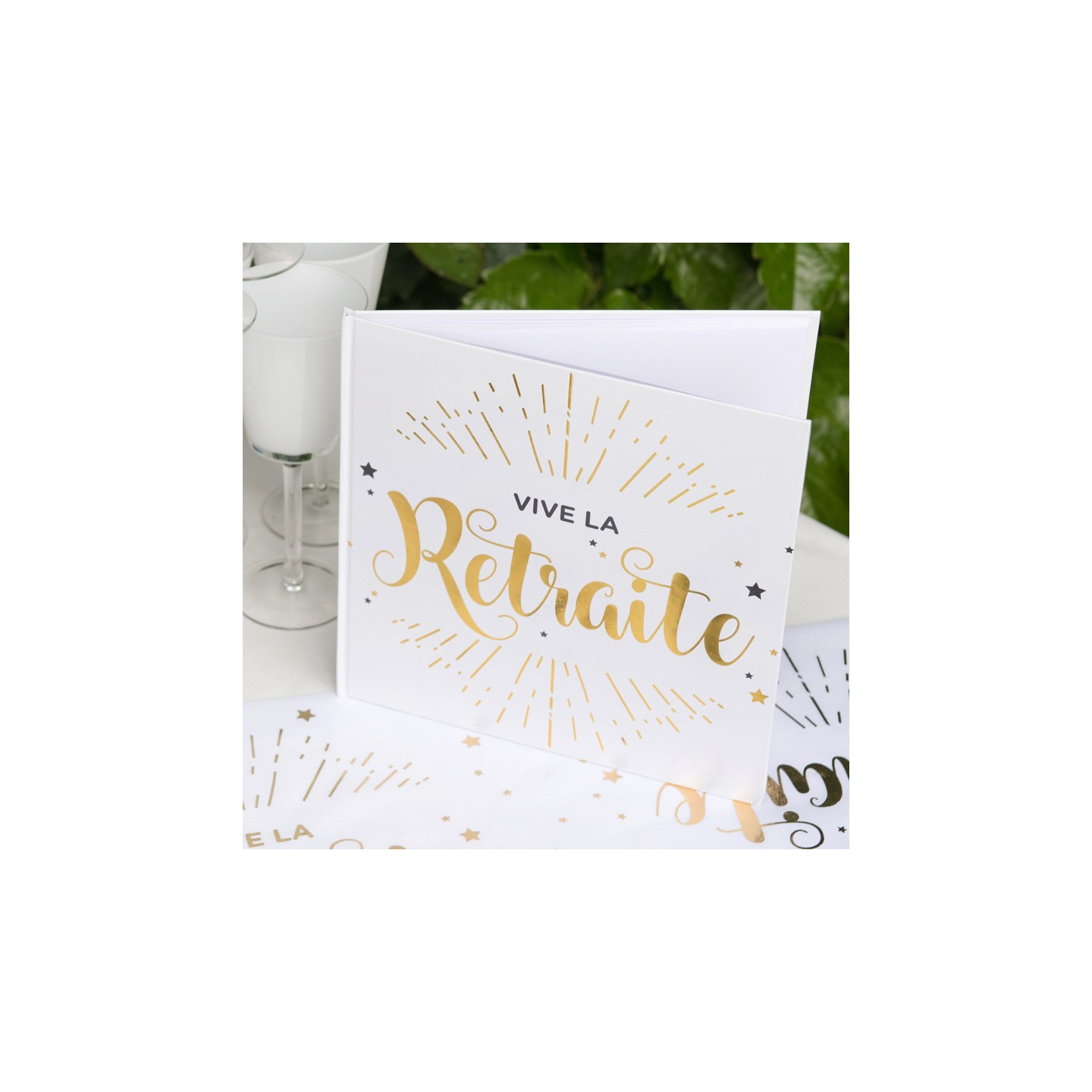 Livre D'Or Retraite - 20 Pages - Motifs Tropicaux - 21x16cm - Pour Fête Départ