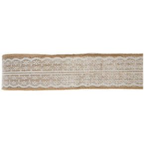 Ruban en jute avec dentelle - 50 mm x 2 m | Le Géant de la Fête