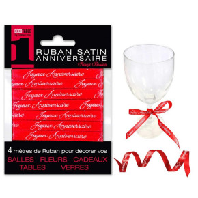Ruban en satin "Joyeux Anniversaire" - 4 m | Le Géant de la Fête