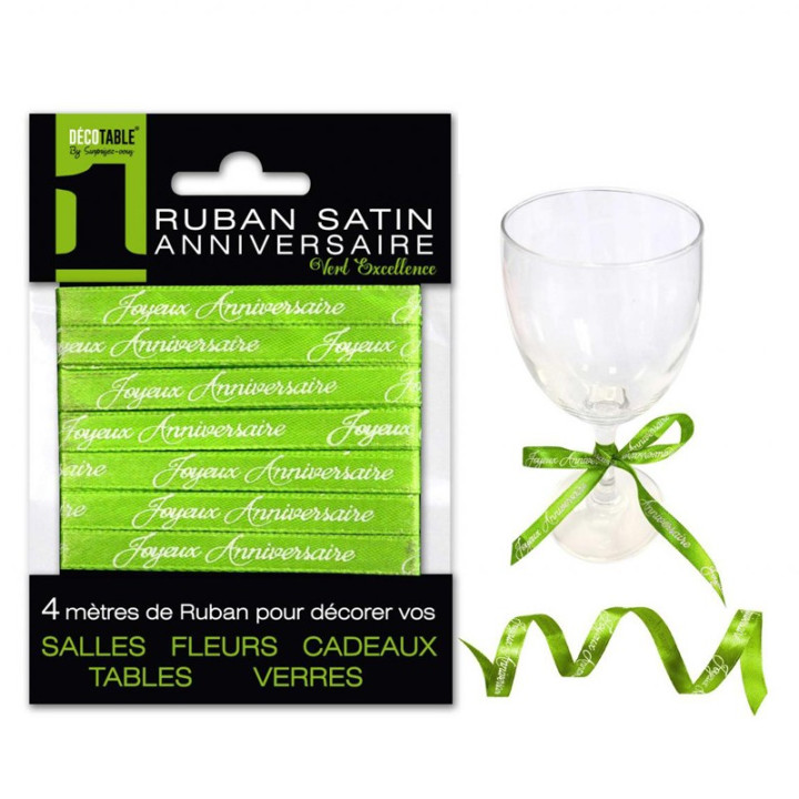 Ruban en satin "Joyeux Anniversaire" - 4 m | Le Géant de la Fête