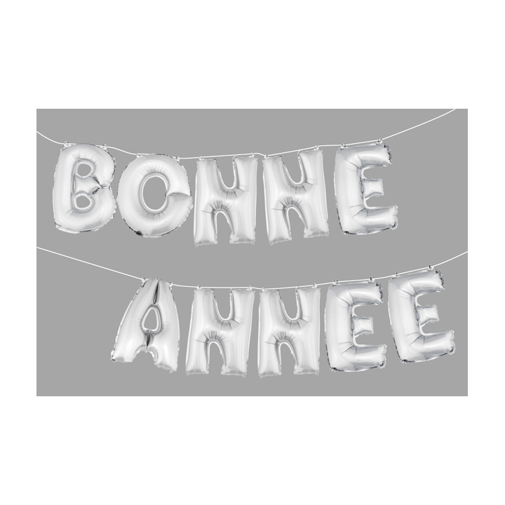 Guirlande de ballons métalliques "Bonne Année" - Argenté | Le Géant de la Fête