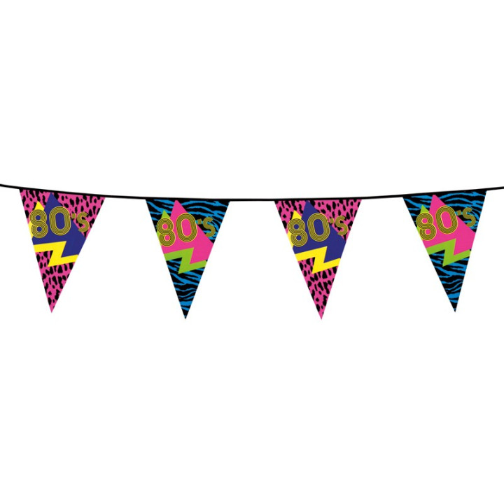 Guirlande à pavillons - 80's Party - 6 m | Le Géant de la Fête