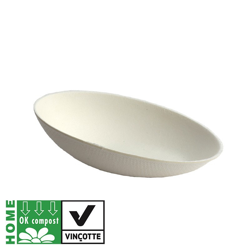 Bols Compostables 350ml Bols En Canne à Sucre Compostables HAAGO - Lot De 50, 350ml, Pour Aliments Chauds/Froids Bol Jetable Pour Soupe Chaude
