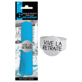 Ronds de serviette retraite (lot de 6) | Le Géant de la Fête