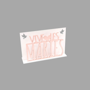 Centre de table "Vive les mariés" - Couleur métallique | Le Géant de la Fête