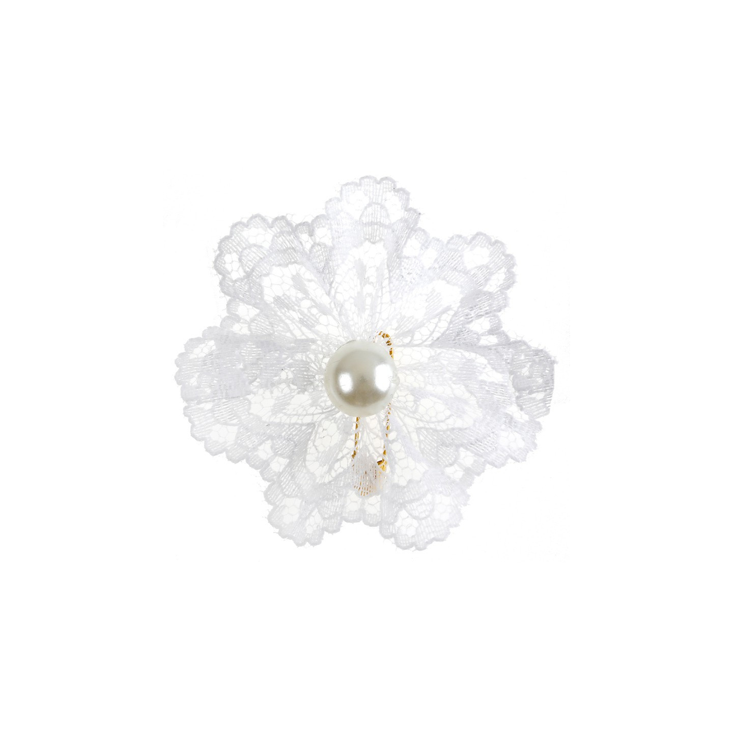 Broche Vintage « Belle Epoque » - Motif Dentelle Florale Et Laurier, Sertie De CZ Blanc Rhodié