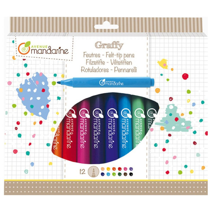 Feutres - Couleurs vives - lot de 12 | Le Géant de la Fête