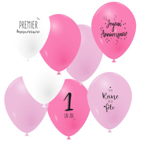 Ballons "1 an" - lot de 8 | Le Géant de la Fête
