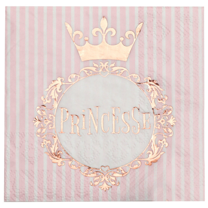Serviettes cocktail - Princesse métal - lot de 20 | Le Géant de la Fête