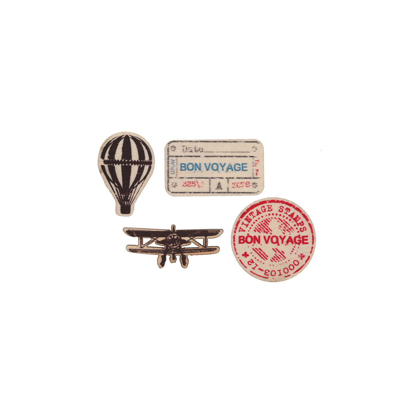 Lot De 4 Rouleaux Papier Cadeau Vintage Voyage - Timbre Tourisme Rétro