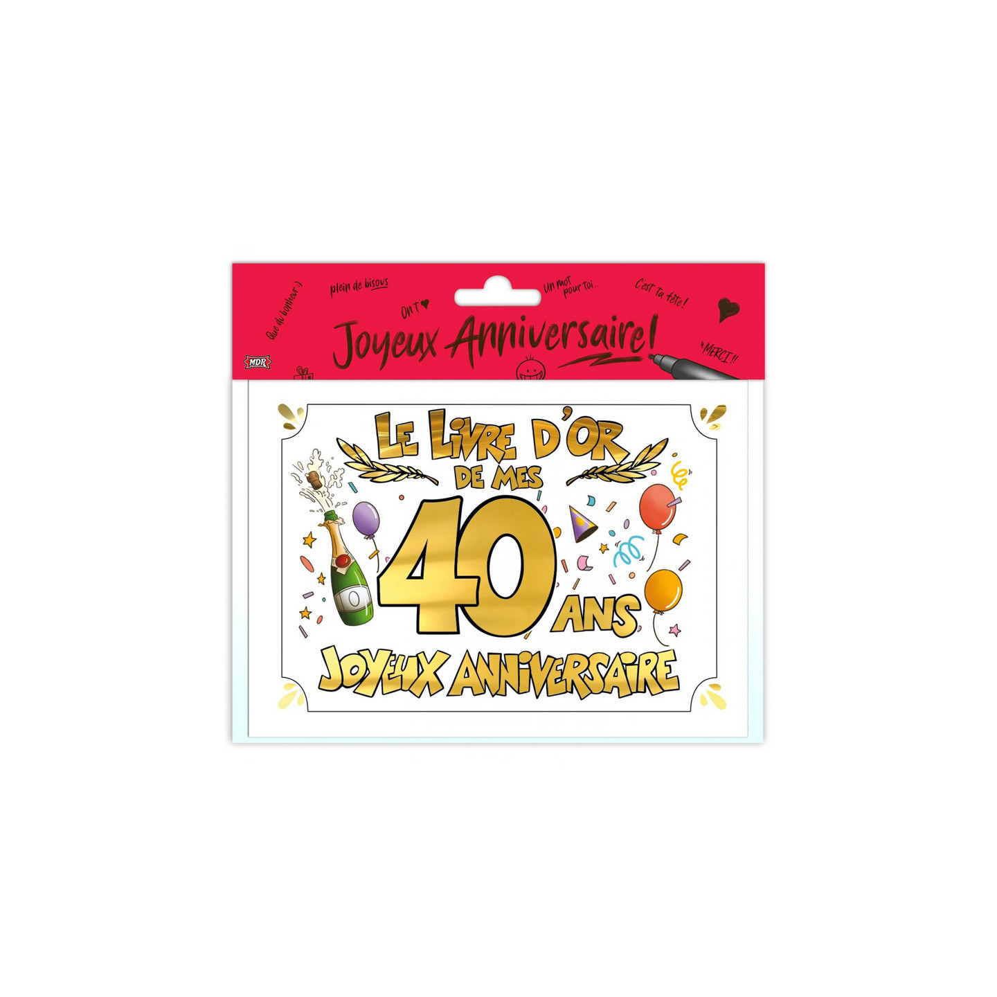 Livre D'Or Anniversaire 40 Ans - 20 Pages Coloré - Format 21x15cm - Pour Invités Et Messages