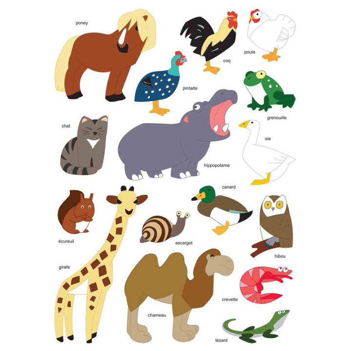 Gommettes - Animaux - 32 pièces | Le Géant de la Fête
