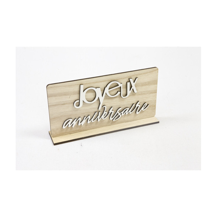 Centre de table "Joyeux anniversaire" en bois | Le Géant de la Fête