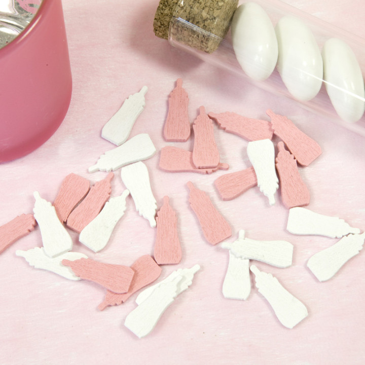 Confettis de table bois - Biberon - lot de 28 | Le Géant de la Fête