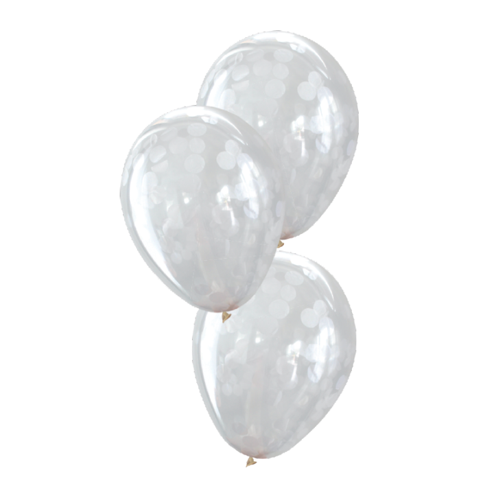 Ballons transparents à confettis - lot de 6 | Le Géant de la Fête