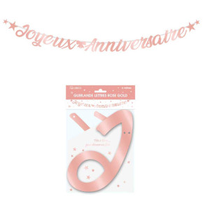 Guirlande à lettres "Joyeux anniversaire" - 6 m - Métal | Le Géant de la Fête
