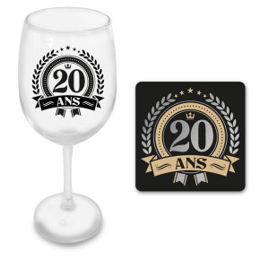Coffret verre à vin - 20 ans | Le Géant de la Fête