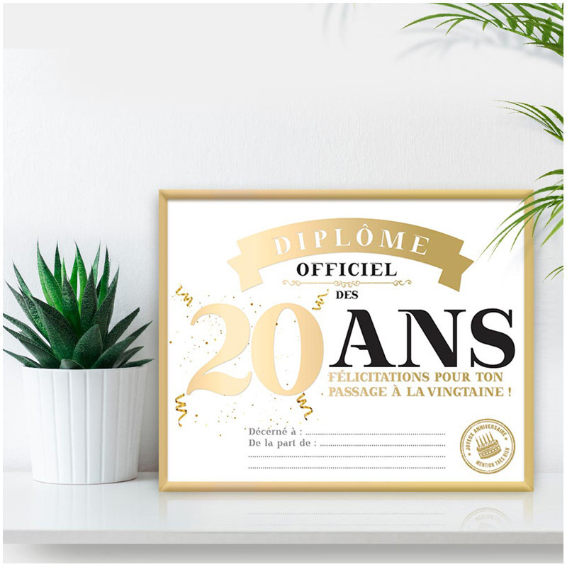 Diplôme en cadre - 20 ans | Le Géant de la Fête