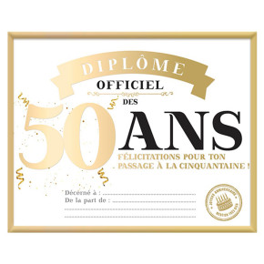Diplôme en cadre - 50 ans | Le Géant de la Fête