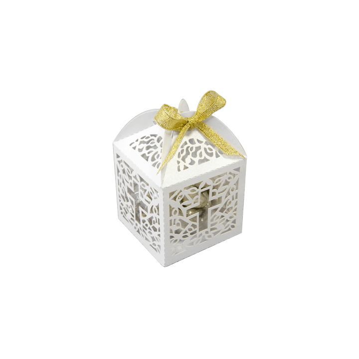 Boîtes à dragées à dentelles - Croix - lot de 10 - Blanc | Le Géant de la Fête