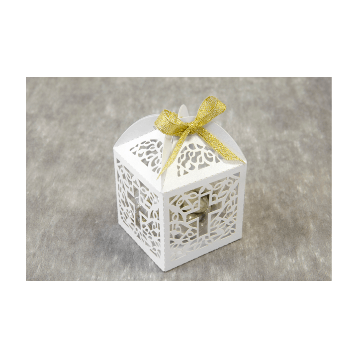 Boîtes à dragées à dentelles - Croix - lot de 10 - Blanc | Le Géant de la Fête