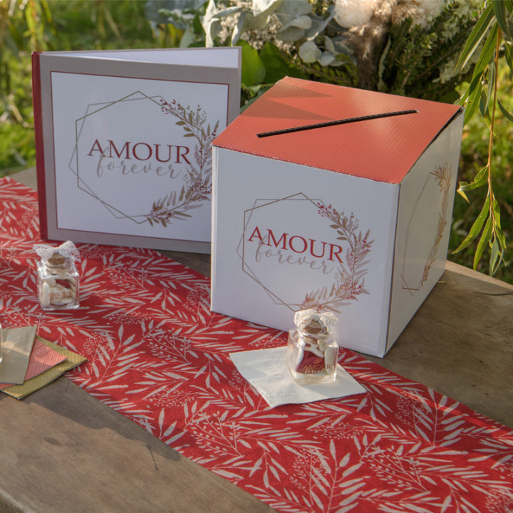 Chemin de table - Amour Forever - 28 cm x 3 m | Le Géant de la Fête