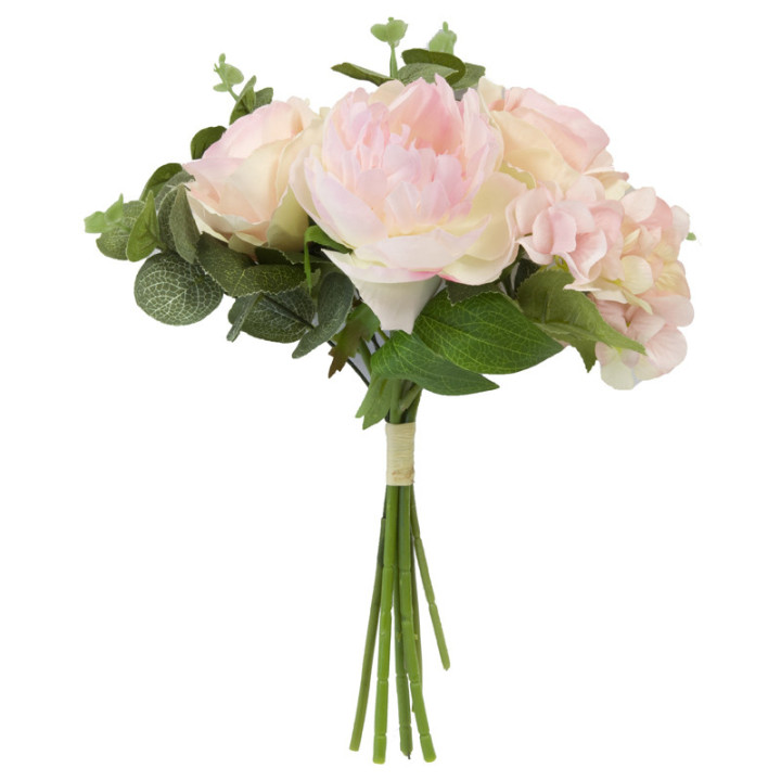 Bouquet de roses, pivoine, hortensia et eucalyptus - Rose | Le Géant de la Fête