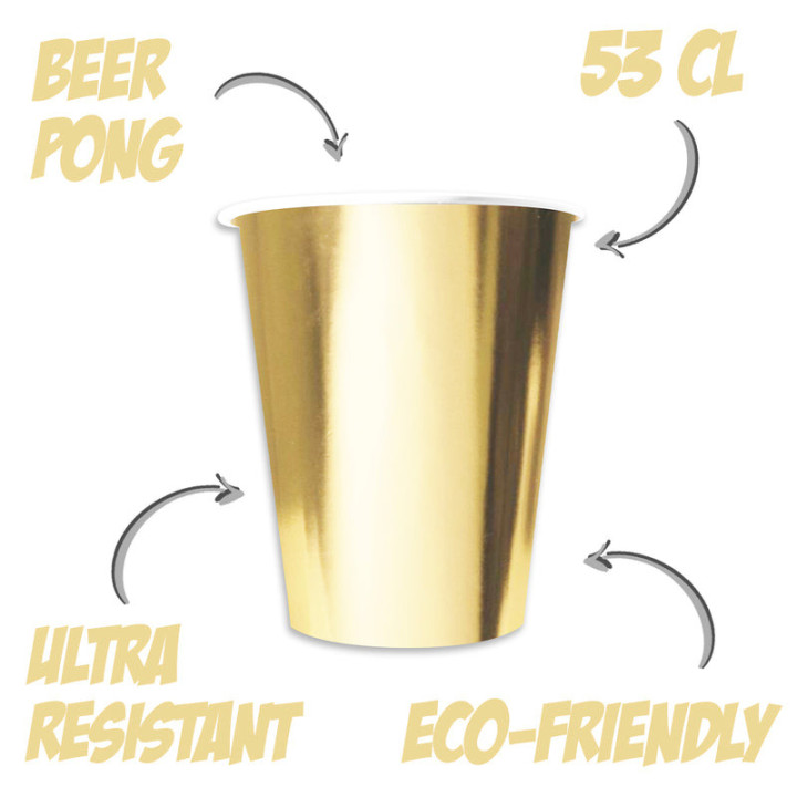 Gobelets - Paper Cup - lot de 20 - Métallique | Le Géant de la Fête