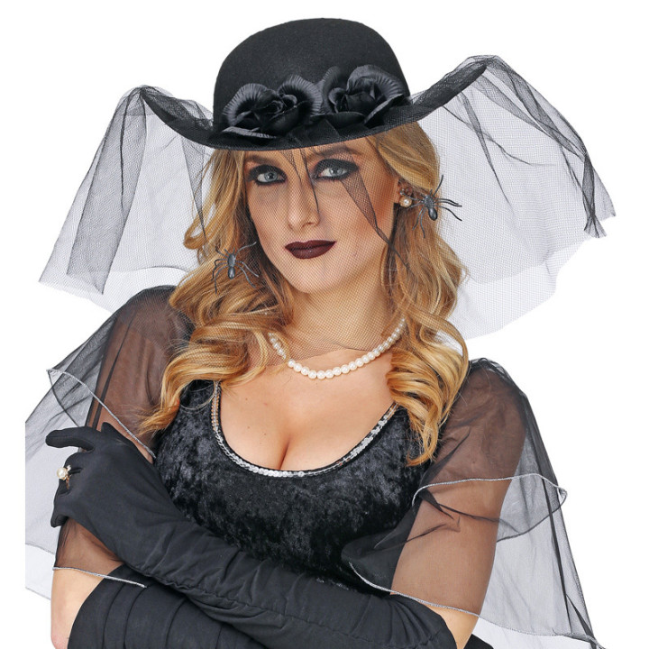 Chapeau - Roses, araignée et voile - Adulte | Le Géant de la Fête