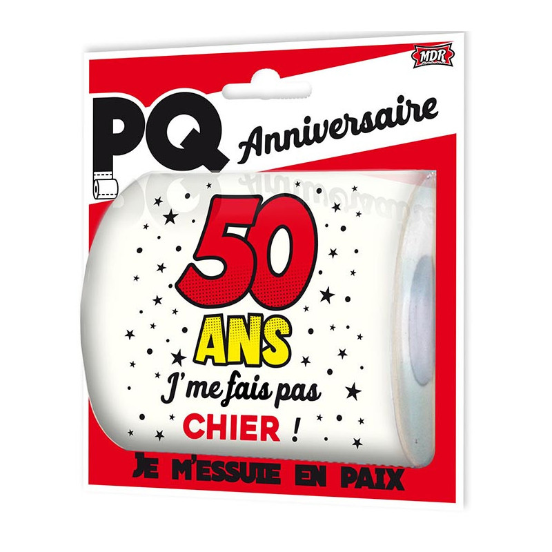 Lot De 2 Rouleaux Papier Toilette Anniversaire 50 Ans - Idée Cadeau Humoristique Et Décoration Fun