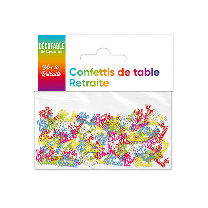 Confettis de table “Vive la retraite” - Multicolores | Le Géant de la Fête