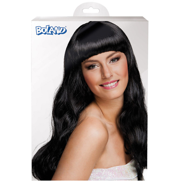 Perruque de cheveux long à frange - Brune | Le Géant de la Fête