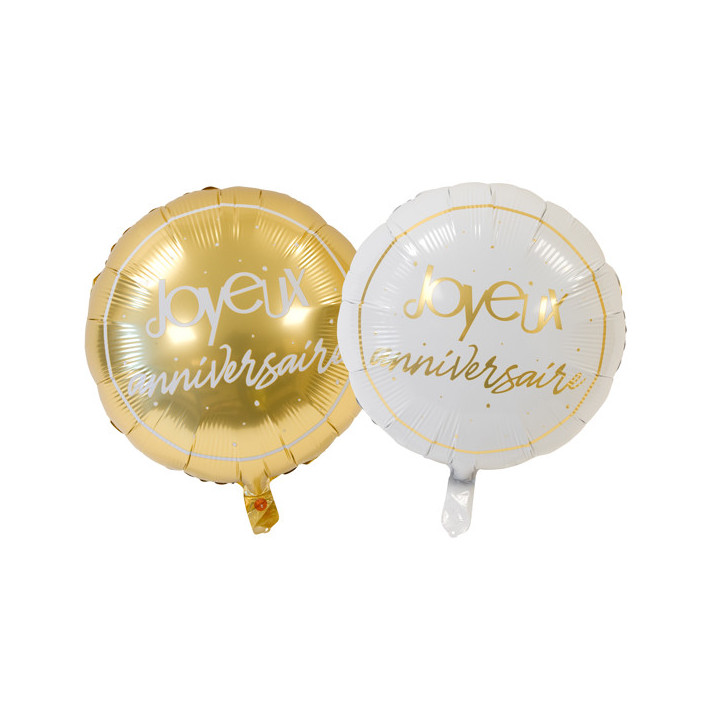 Ballon métallique "Joyeux Anniversaire" - 34 cm | Le Géant de la Fête