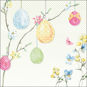 Serviettes décorées - Branches d'œufs - lot de 20 | Le Géant de la Fête