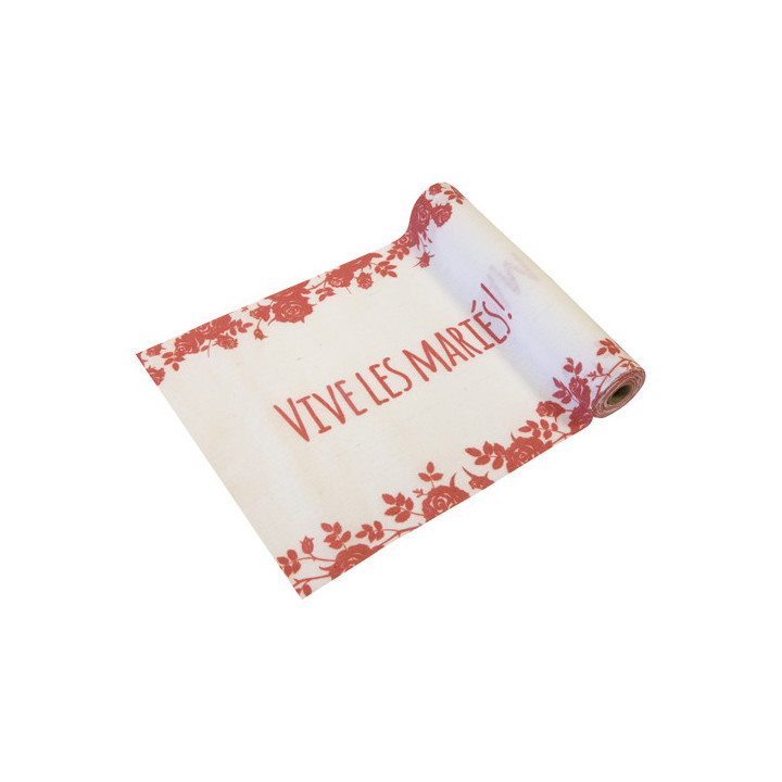 Chemin de table "Vive les mariés" - Roses rouges | Le Géant de la Fête