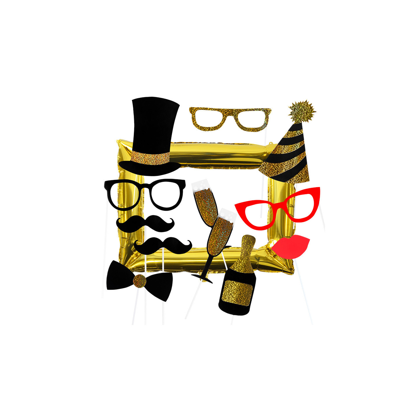 Cadre gonflable et 12 photo booth - Doré | Le Géant de la Fête