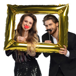Cadre gonflable et 12 photo booth - Doré | Le Géant de la Fête