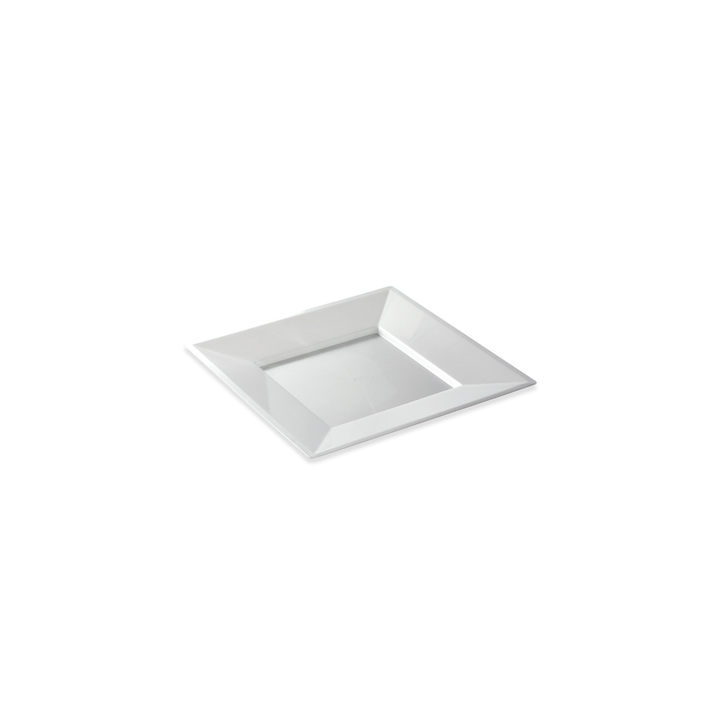 Lot De 6 Assiettes Carrées En Plastique Réutilisable Transparent - 23 Cm - Marque Paris Prix