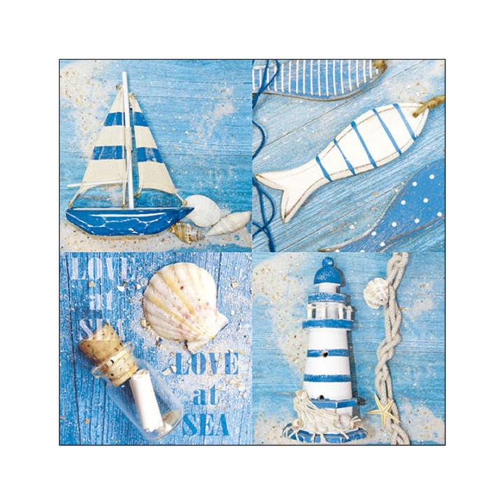 Serviettes décorées - Love at sea - lot de 20 | Le Géant de la Fête