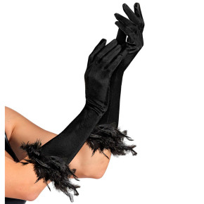 Gants à plumes - Noir | Le Géant de la Fête