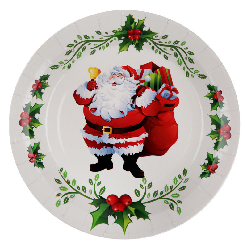 Assiette De Noël Egan Motif Panettone Casse-Noisettes - Diamètre 31 Cm, Porcelaine, Lavable Lave-vaisselle Et Micro-ondes