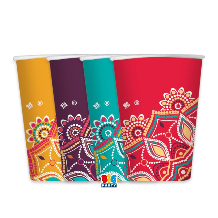 Gobelets - Mandala - lot de 8 | Le Géant de la Fête