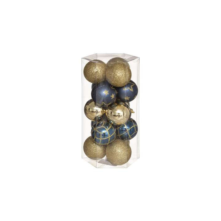 Boules de Noël - 5 cm - lot de 15 - Marine et Doré | Le Géant de la Fête