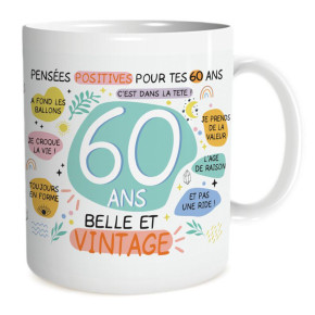 Mug "Pensées positives" - 60 ans - Pastel | Le Géant de la Fête