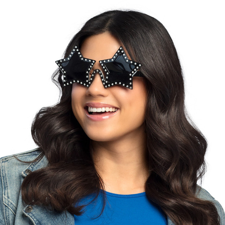 Lunettes - Star et strass - Noir | Le Géant de la Fête