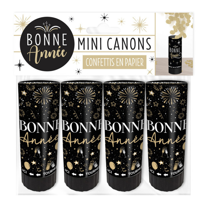 Mini canons à confettis "Bonne Année" - Sud - lot de 4 | Le Géant de la Fête