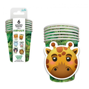 Gobelets - Animaux de la jungle baby - lot de 6 | Le Géant de la Fête