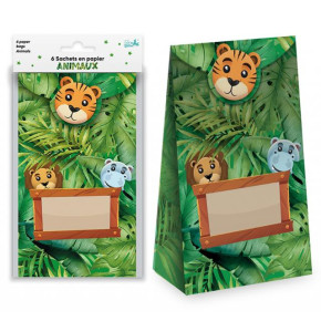Sachets - Animaux de la jungle baby - lot de 6 | Le Géant de la Fête