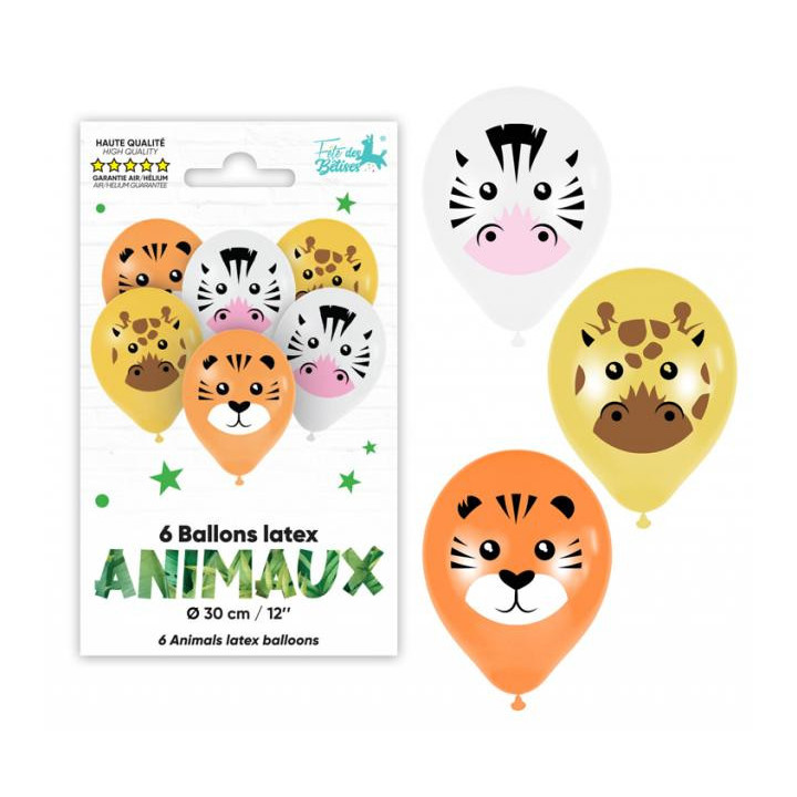 Ballons - Animaux de la jungle baby - lot de 6 | Le Géant de la Fête
